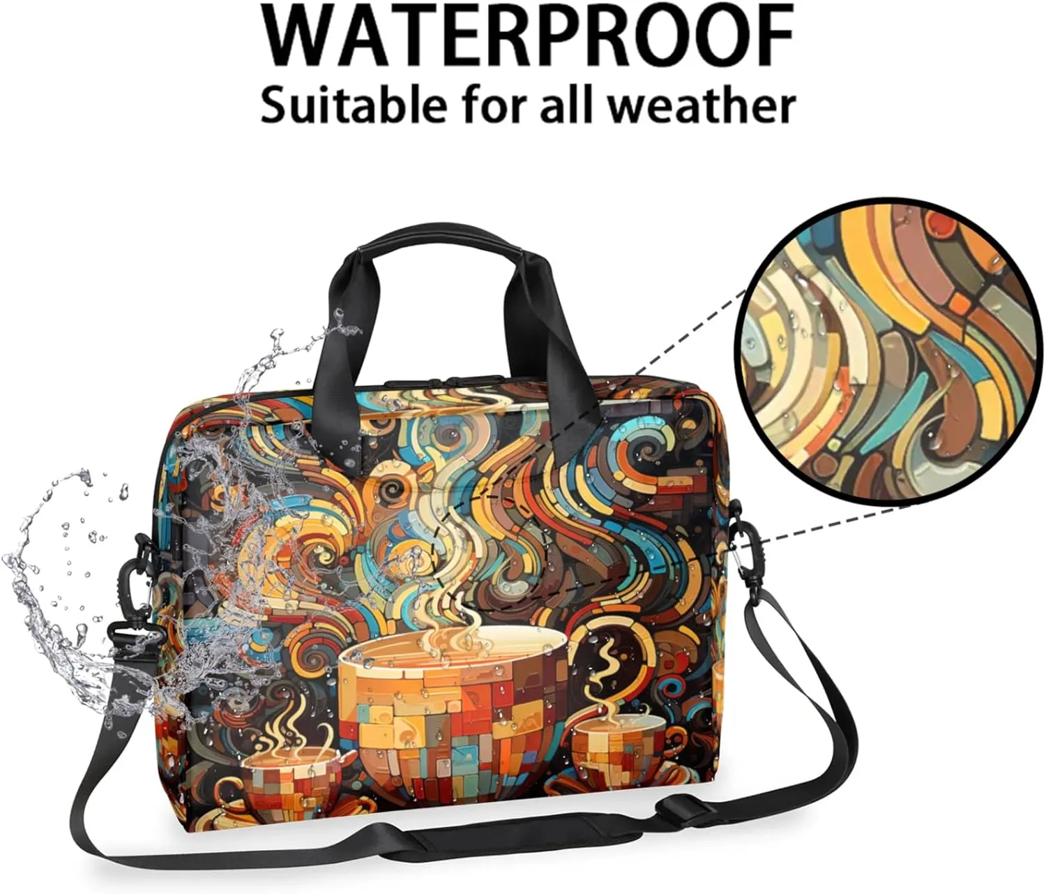 cfpolar Laptop Bag Laptop Satchel Briefcase Adjustable shoulder Carrying for 15 inch-16 inch Laptop-3