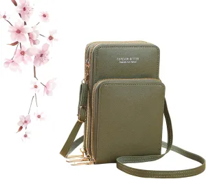 Cherishion Leather Small Crossbody Bag, Cherishion Mini Messenger Shoulder Handbag, Women's Mobile Phone Bag