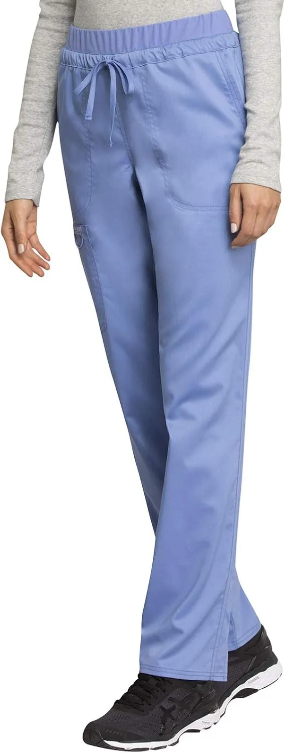 Cherokee Scrub Pants for Women Mid Rise Tapered Leg Drawstring Bottom WW105