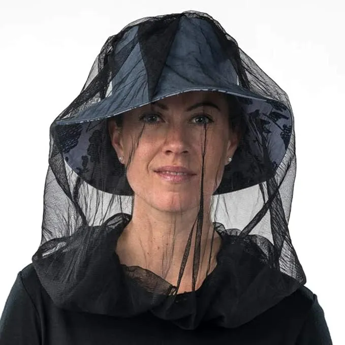 Cinvo Head Net Hat Bug Net Face Netting for Bugs No See Ums Insects Gnats Biting Midges from Outdoor Activities, Spacious Net Room Works Over Most Hats Comes with Free Stock Pouches- Khaki