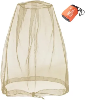 Cinvo Head Net Hat Bug Net Face Netting for Bugs No See Ums Insects Gnats Biting Midges from Outdoor Activities, Spacious Net Room Works Over Most Hats Comes with Free Stock Pouches- Khaki
