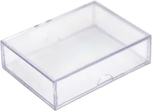 Clear Hard Plastic Box with Lid, Stackable Playing Card Storage Box and Display Case, 3 1/2" L x 2 1/2" W x 1" H, 50 Boxes, Made in USA