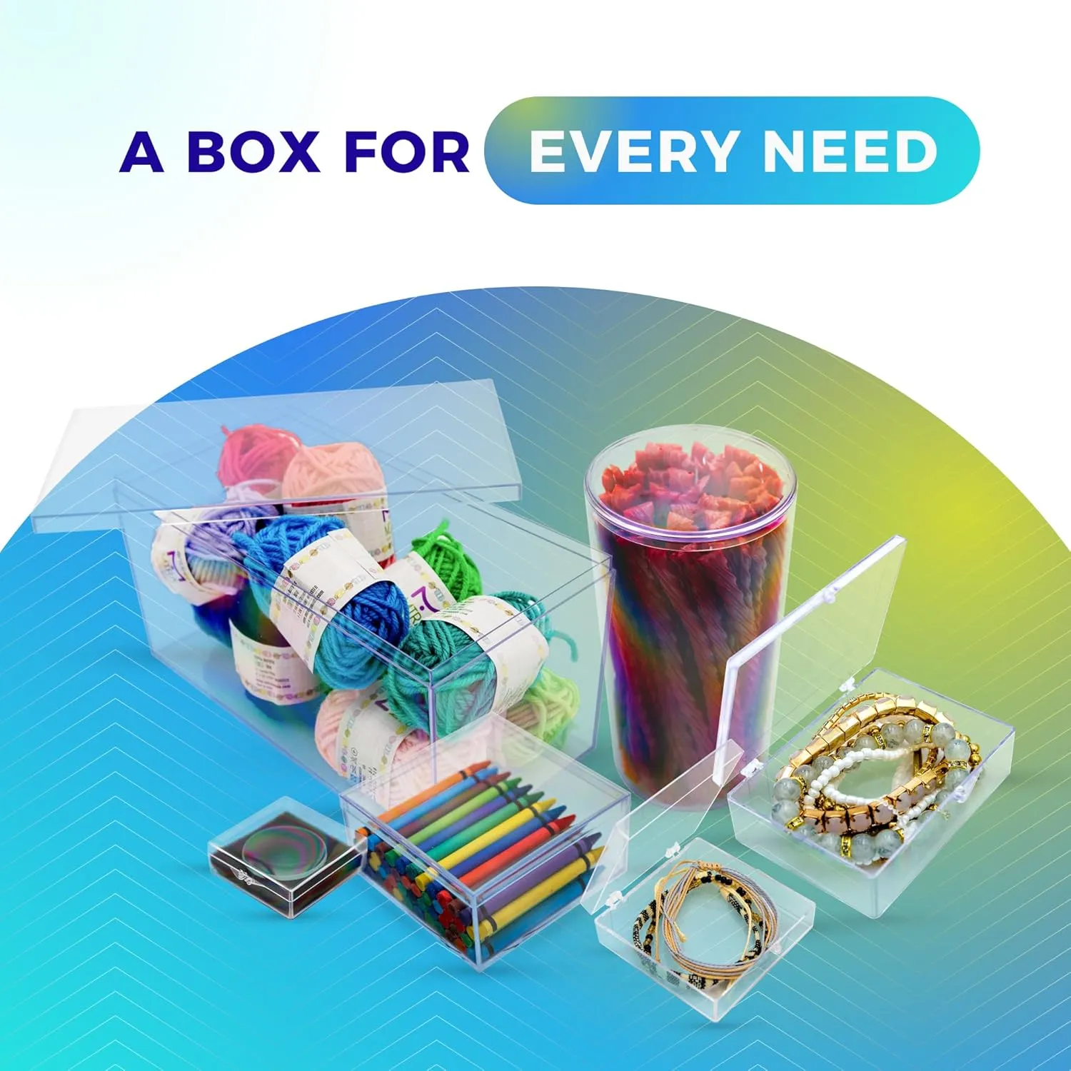 Clear Hard Plastic Hinged Lid Box, Trading Card Storage Box and Display Case for Collectibles, 3 1/2" L x 2 9/16" W x 1" H, 10 Boxes, Made in USA