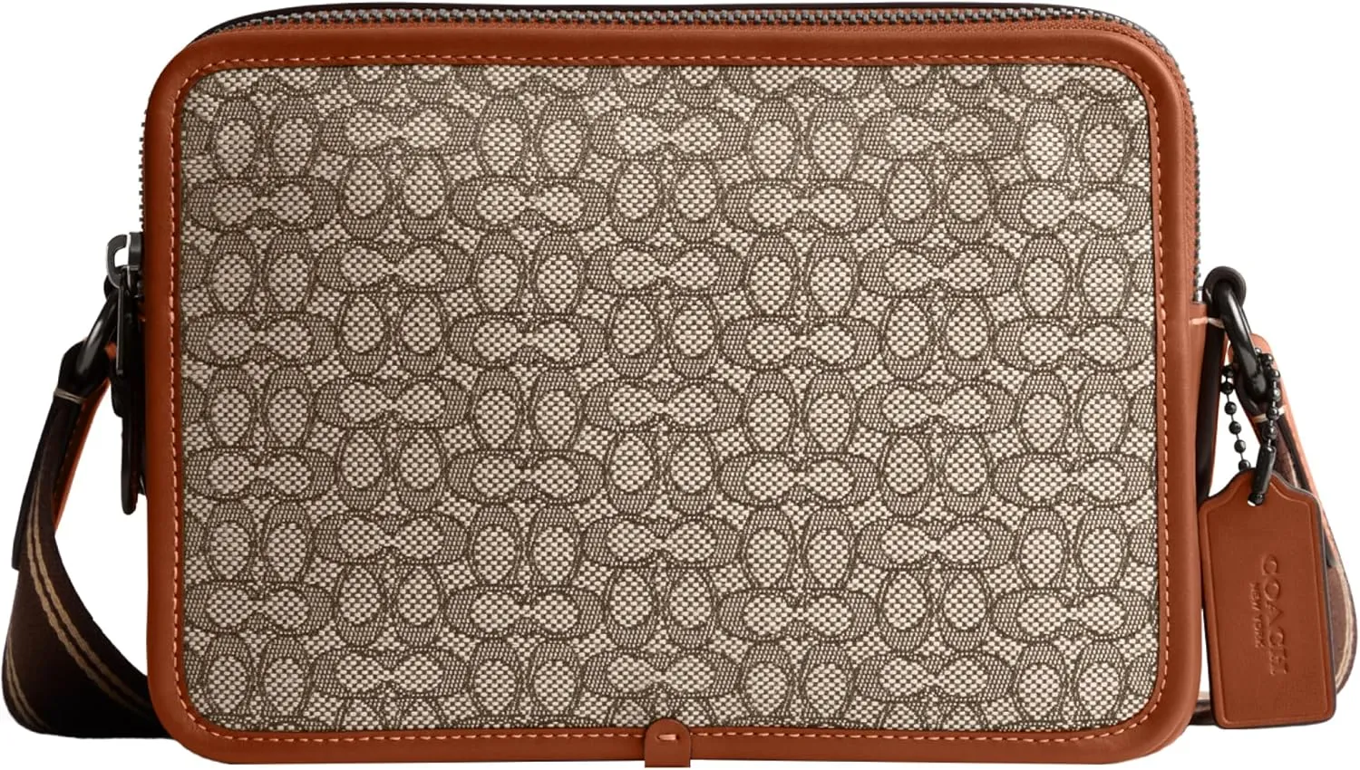 COACH Charter Crossbody 24 in Micro Signature Jacquard, Cocoa/Burnished Amber