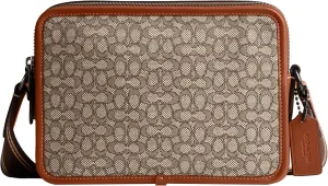 COACH Charter Crossbody 24 in Micro Signature Jacquard, Cocoa/Burnished Amber