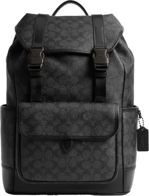 Coach League Flap Backpack, Charcoal Signature