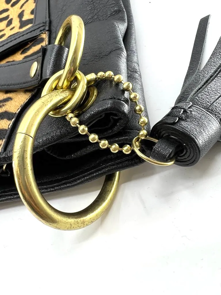 COACH PARK LEOPARD CALFHAIR HOBO BAG