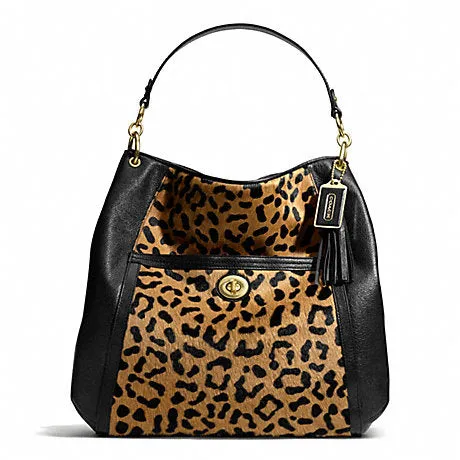 COACH PARK LEOPARD CALFHAIR HOBO BAG