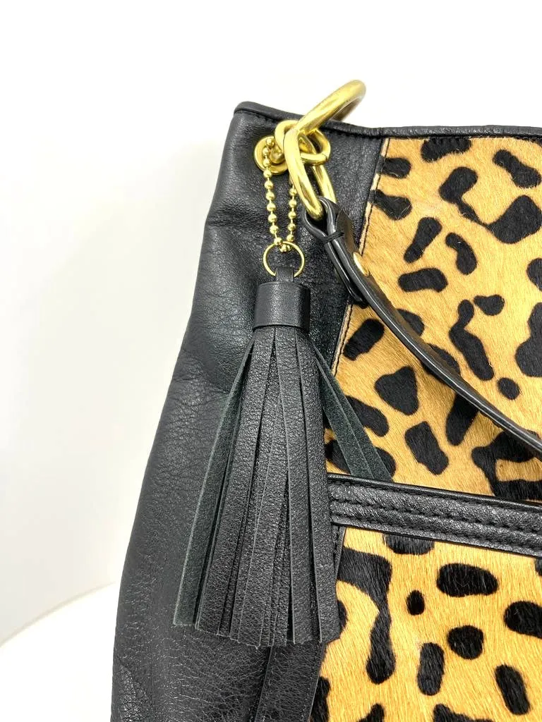 COACH PARK LEOPARD CALFHAIR HOBO BAG