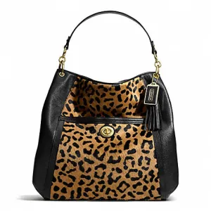 COACH PARK LEOPARD CALFHAIR HOBO BAG