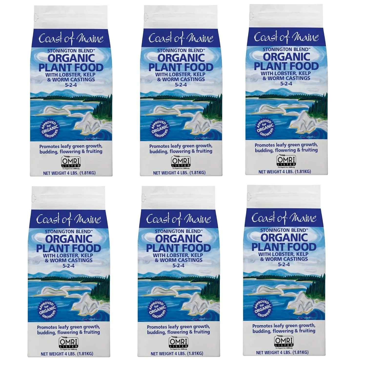 Coast of Maine (4lb) Stonington Blend Organic Plant Food with Lobster, Kelp and Worm Castings - OMRI Listed