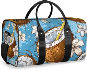 Coconut Fruit Travel Duffle Bag for Women Men Gym Duffel Foldable Bag Waterproof Weekender Tropical Summer Duffle Tote