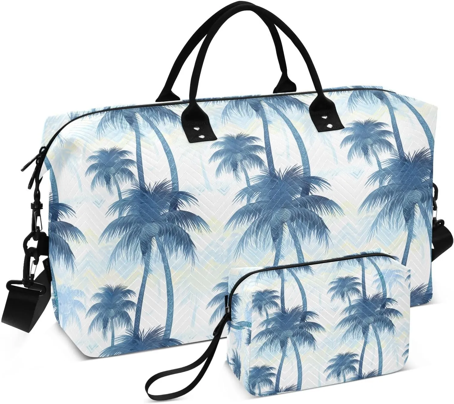 Coconut Palm Trees Sports Gym Bag for Women Men Travel Duffel Bag Weekend Overnight Carry on Bag with Toiletry Bag Hospital Bag for Swimming Yoga Workout Plane Hospital