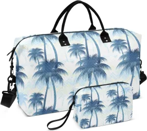 Coconut Palm Trees Sports Gym Bag for Women Men Travel Duffel Bag Weekend Overnight Carry on Bag with Toiletry Bag Hospital Bag for Swimming Yoga Workout Plane Hospital