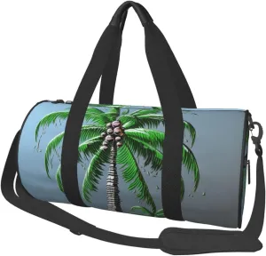 Coconut Tree Print Travel Duffel Bags With Pocket And Adjustable Strap Large Gym Bag Fashion Yoga Bag For Women Men