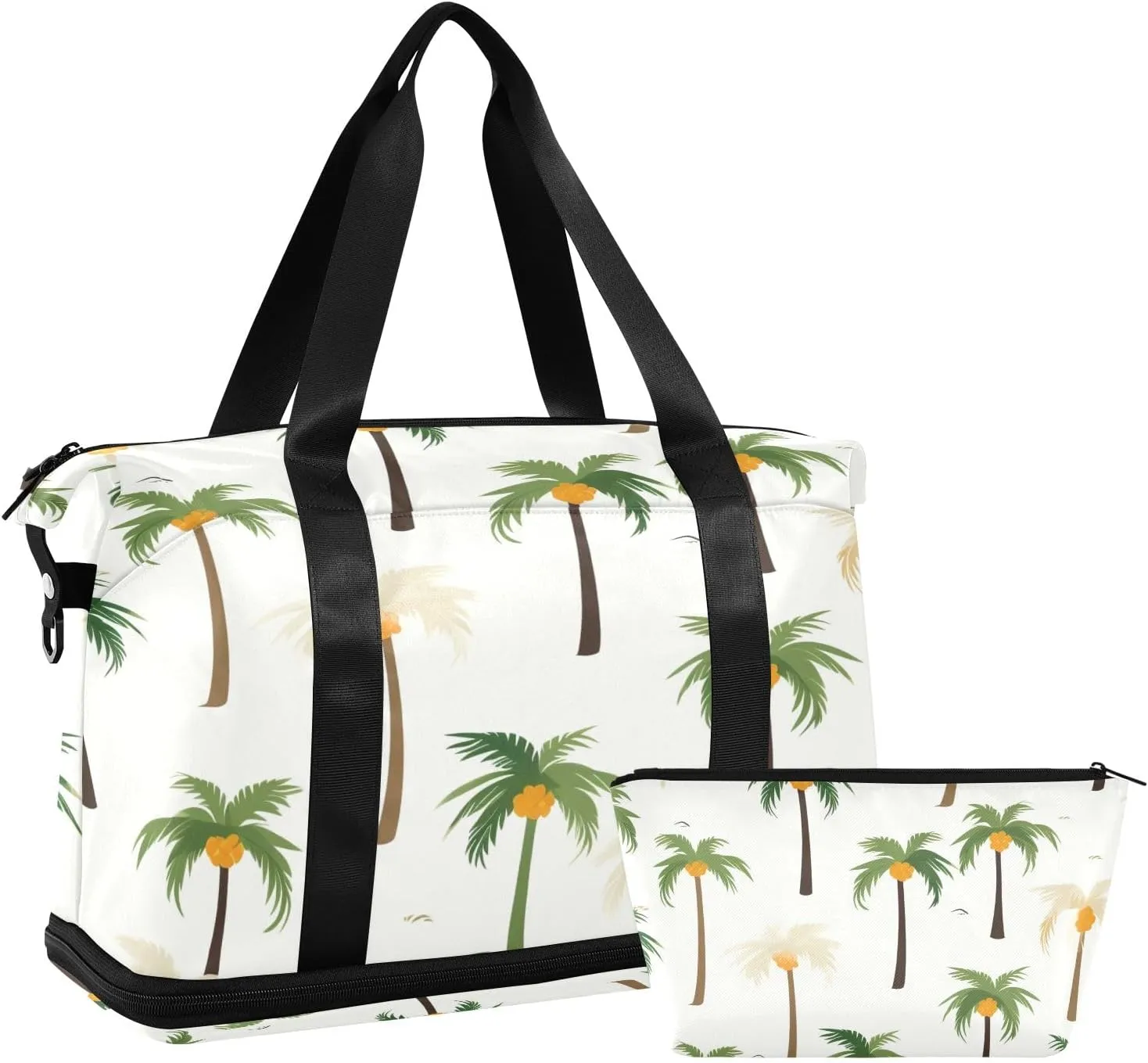 Coconut Tree(2) Travel Duffel Bag Waterproof Gym Sport Tote Bag Carry On Weekender Bag with Compartment