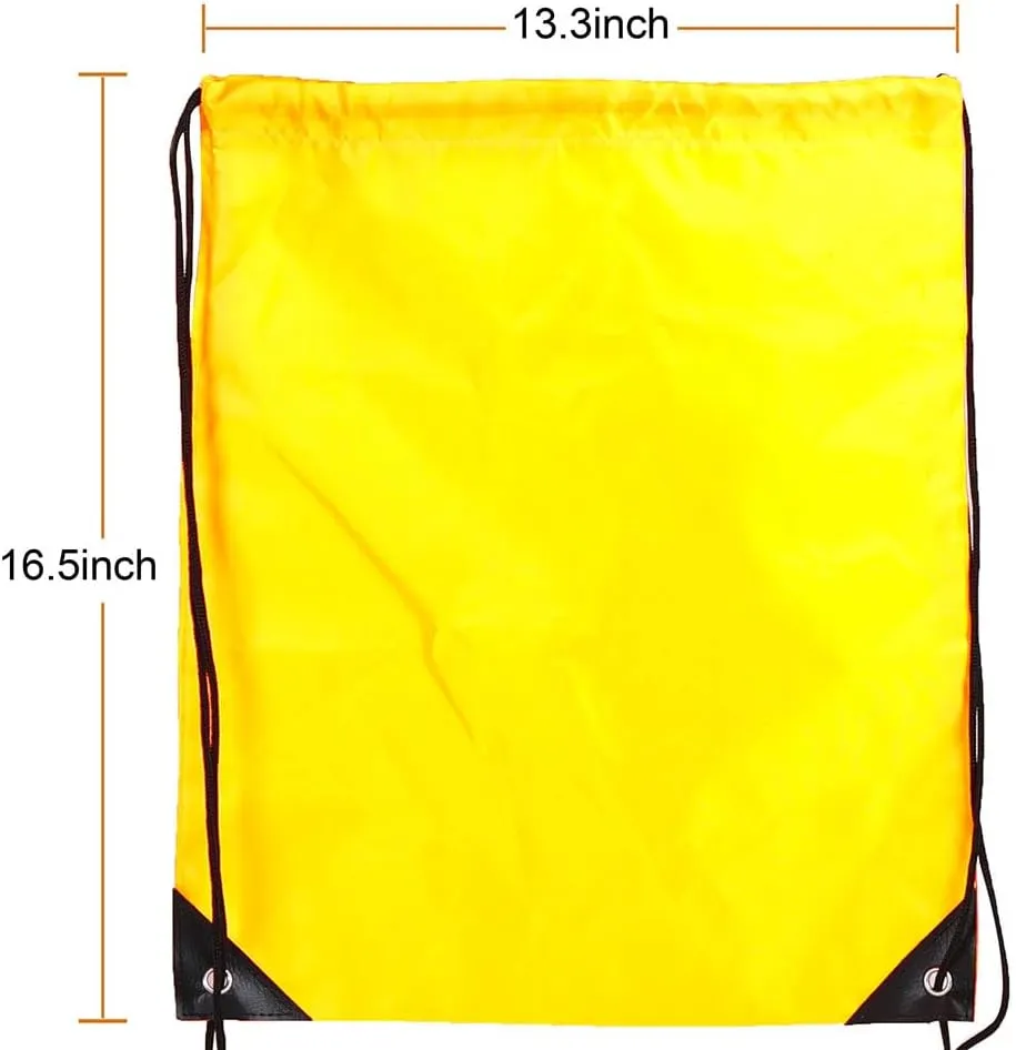 CODOBON 20 Pcs Drawstring Backpack Bulk Draw String Bags Cinch Polyester Bag for Gym Sport, Yellow