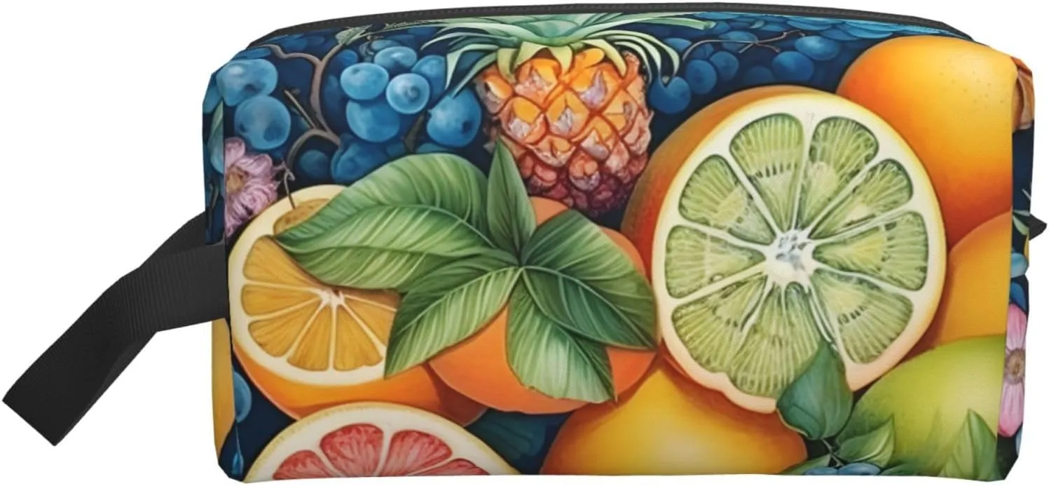 Colorful Fruits Travel Toiletry Bag for Women Men, Portable Hanging Toiletry Bag, Waterproof Dopp Kit Cosmetic Organizer, Large Capacity Shaving Bag Makeup Bag