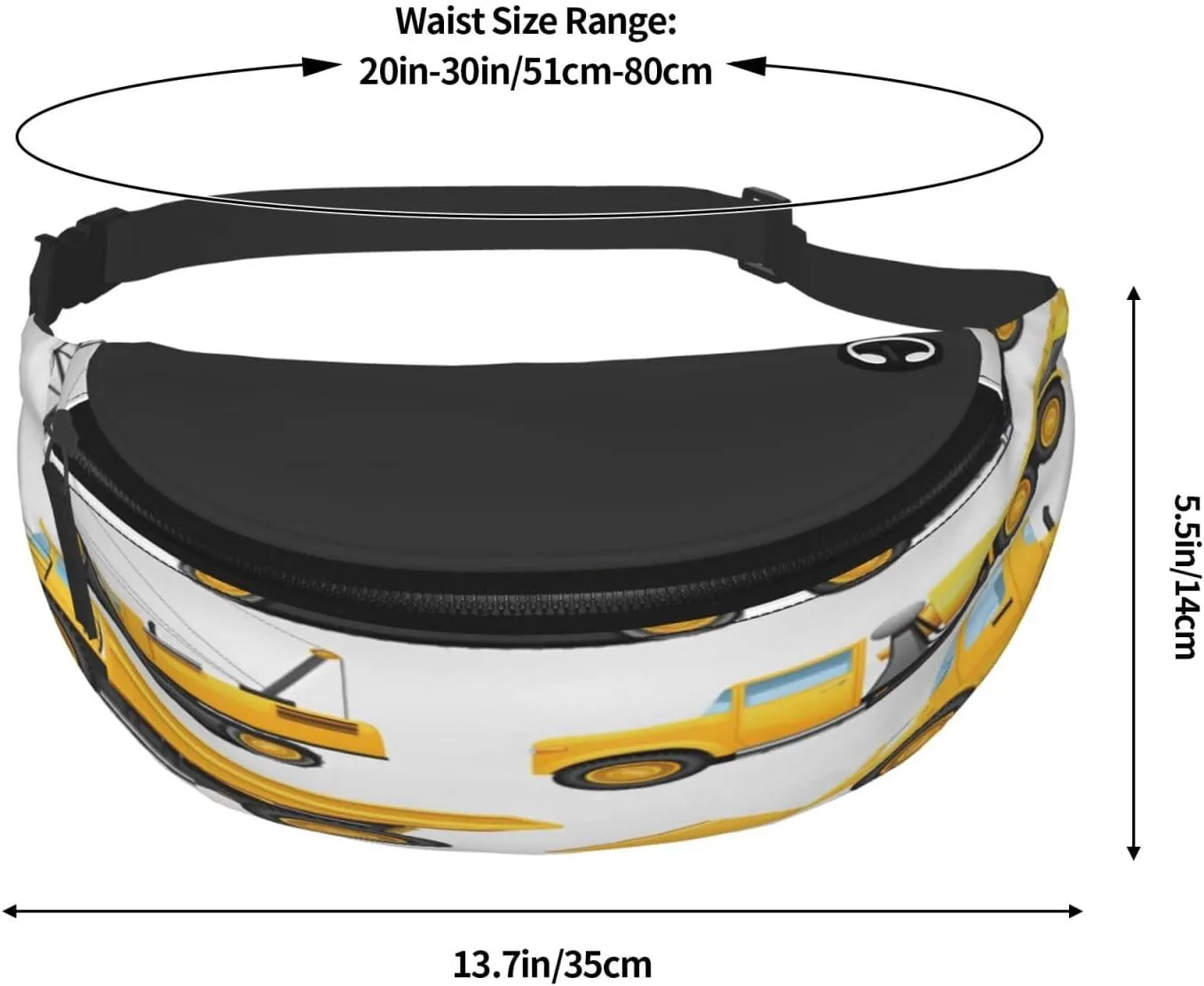 Construction Vehicles Machinery Trucks Fanny Pack, Crossbody Waist Packs for Women Men Waist Bags with Adjustable Strap for Travel Running Hiking Sport