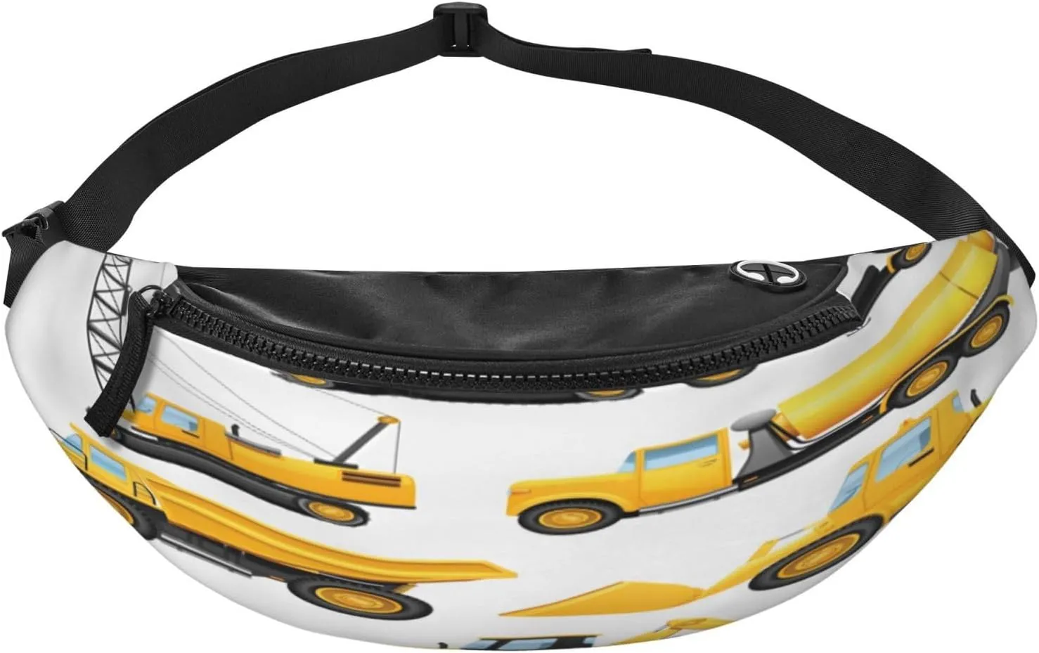 Construction Vehicles Machinery Trucks Fanny Pack, Crossbody Waist Packs for Women Men Waist Bags with Adjustable Strap for Travel Running Hiking Sport
