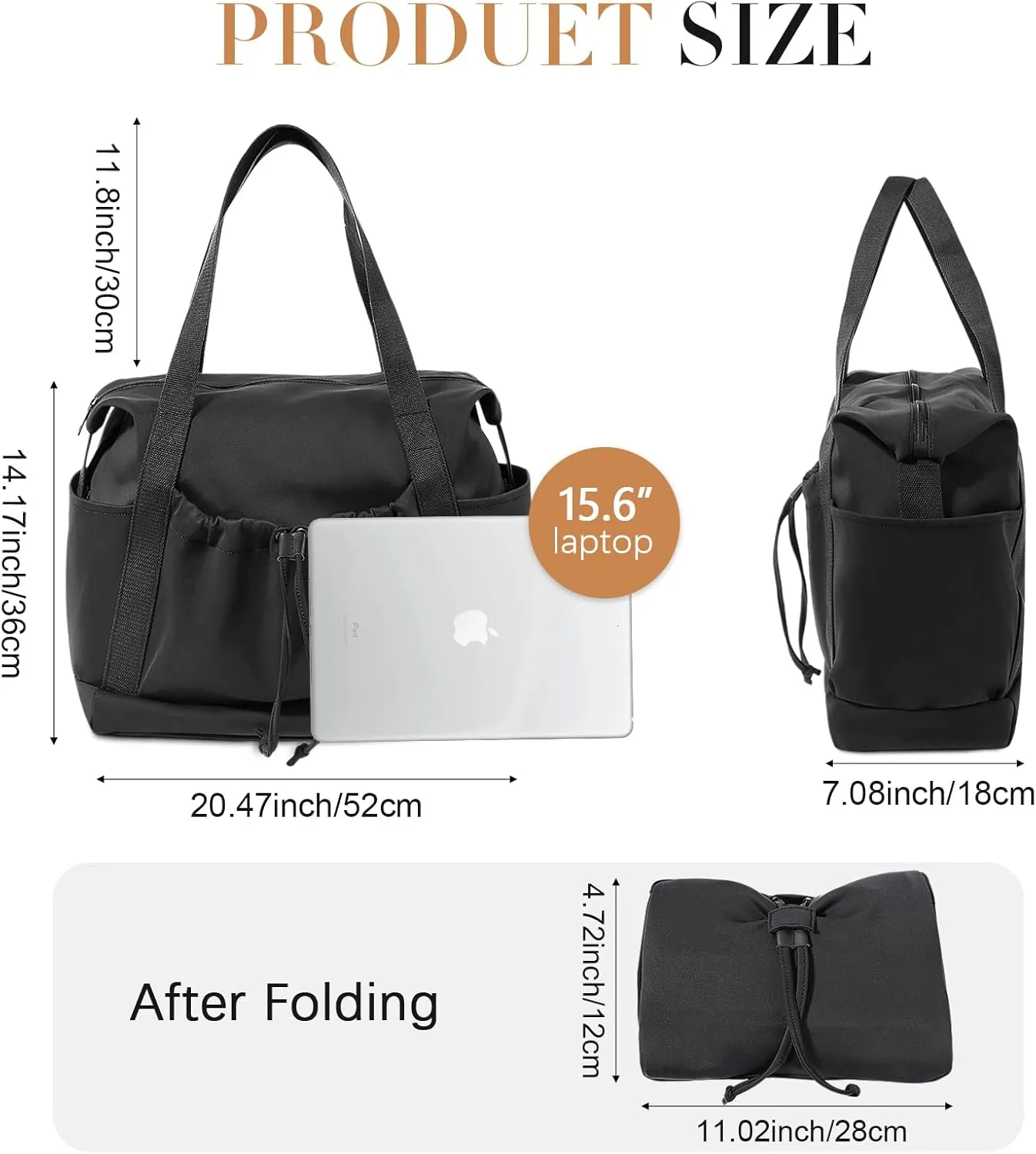 CONTAIL 33L Foldable Soft Neoprene Scuba Fabric Tote Bag,Lightweight Women Shoulder Bag,Convertible Small Handbag
