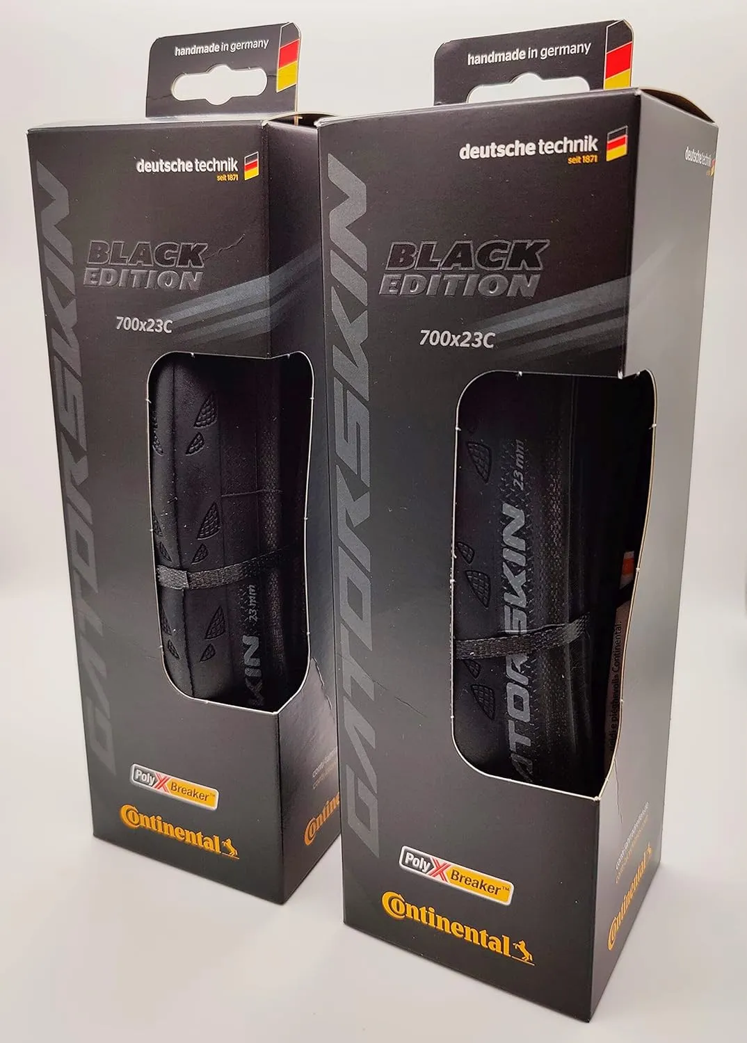 Continental Gatorskin Folding Tire - Black Edition - DuraSkin, PolyX Breaker Tech - 700x23 - Pair (2 Tires)