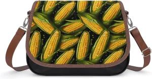 Corn Funny Women's Crossbody Bags Novelty Leather Purse Handbag Shoulder Bag