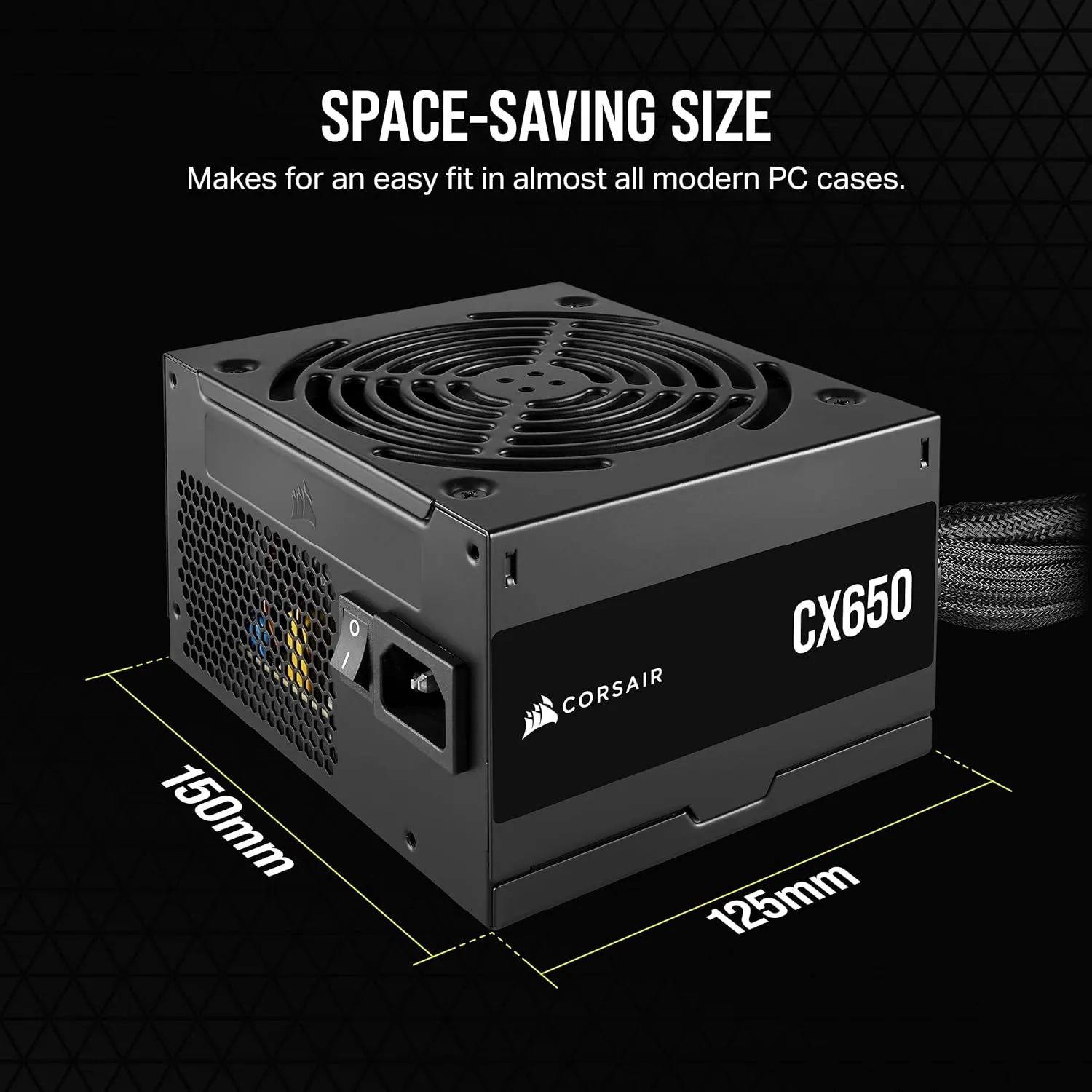 CORSAIR CX650 80 Plus Bronze Non Modular Low-Noise ATX 650 Watt Power Supply - NA - Black