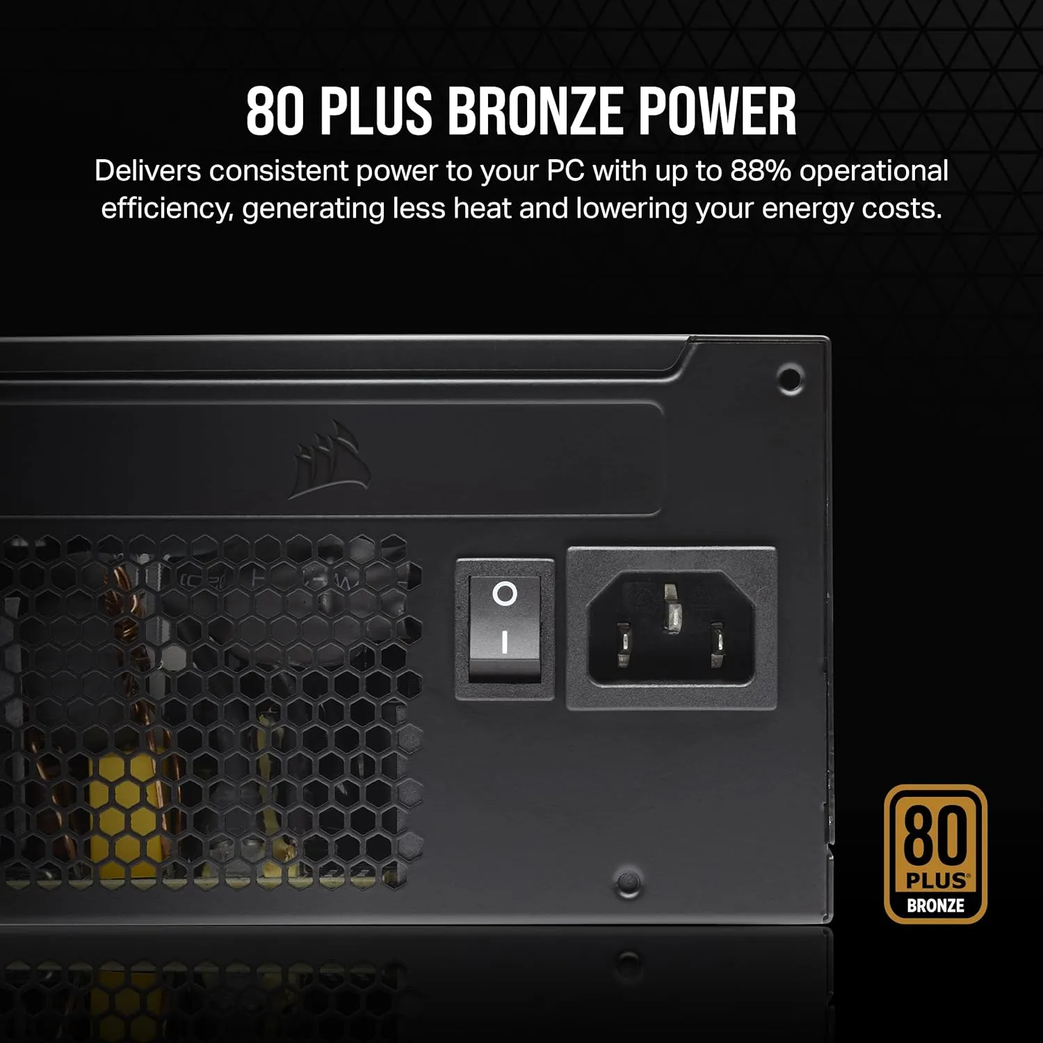 CORSAIR CX650 80 Plus Bronze Non Modular Low-Noise ATX 650 Watt Power Supply - NA - Black