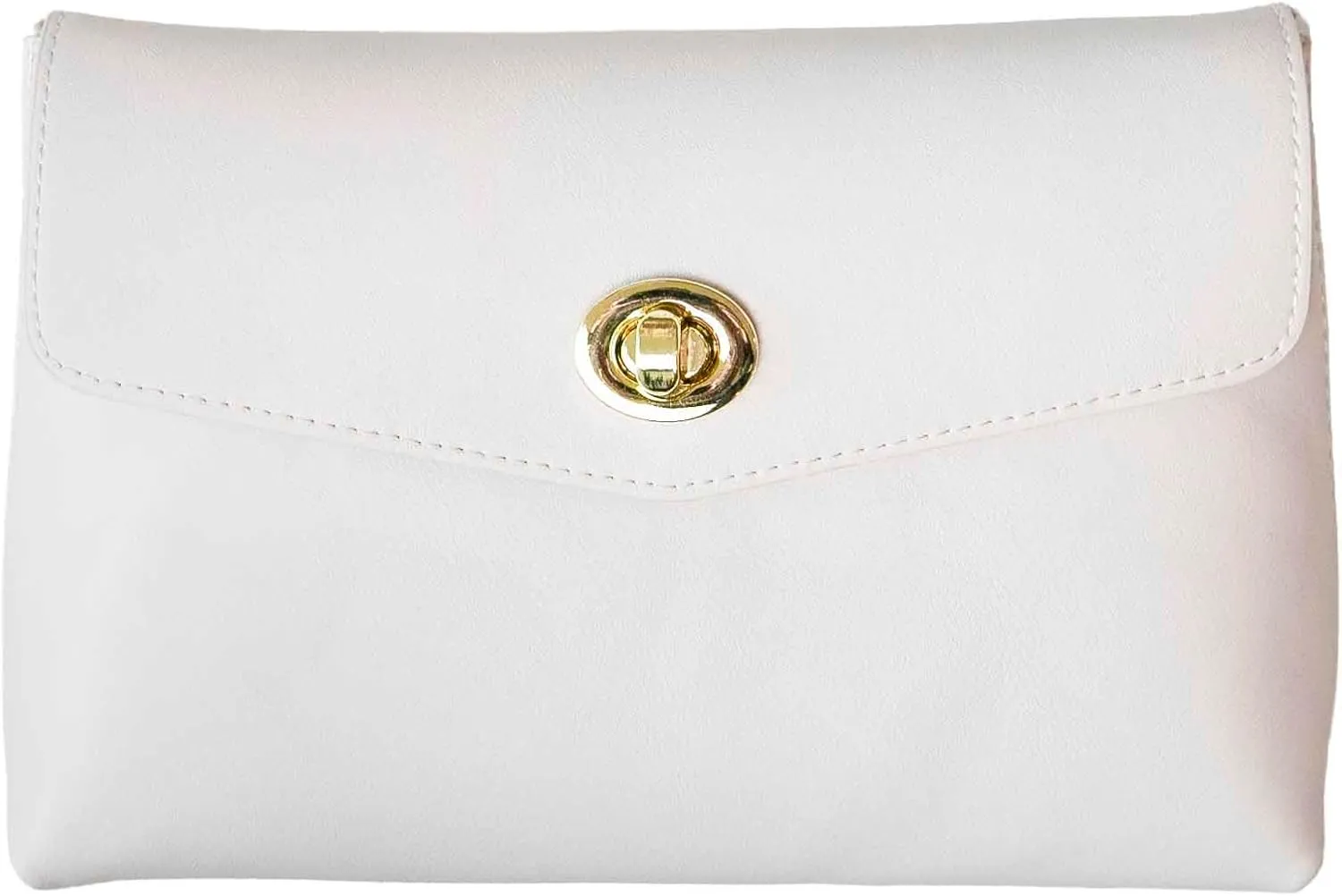 Cosmetic Bag Travel Makeup Pouch Travel Organizer, Zipper Pouch Bags for Women Vegan Leather (Coconut Milk)
