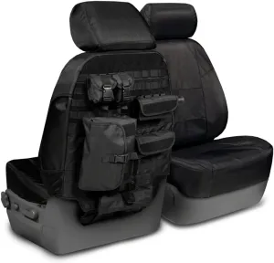 Coverking Custom Fit Seat Cover Designed for Select Toyota Models: 1 Row, 2 Backing, 6 Pouches, Tactical Ballistic Fabric, Black