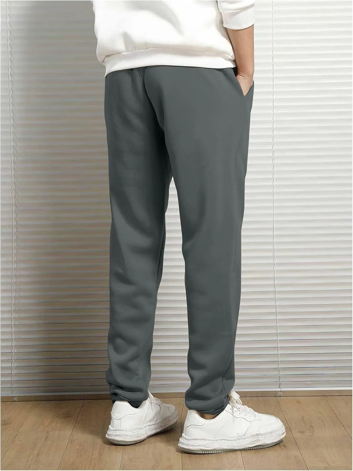 COZYEASE Men's Plaid Letter Print Sweatpants Drawstring Waist Tie Front Jogger Pants with Pocket