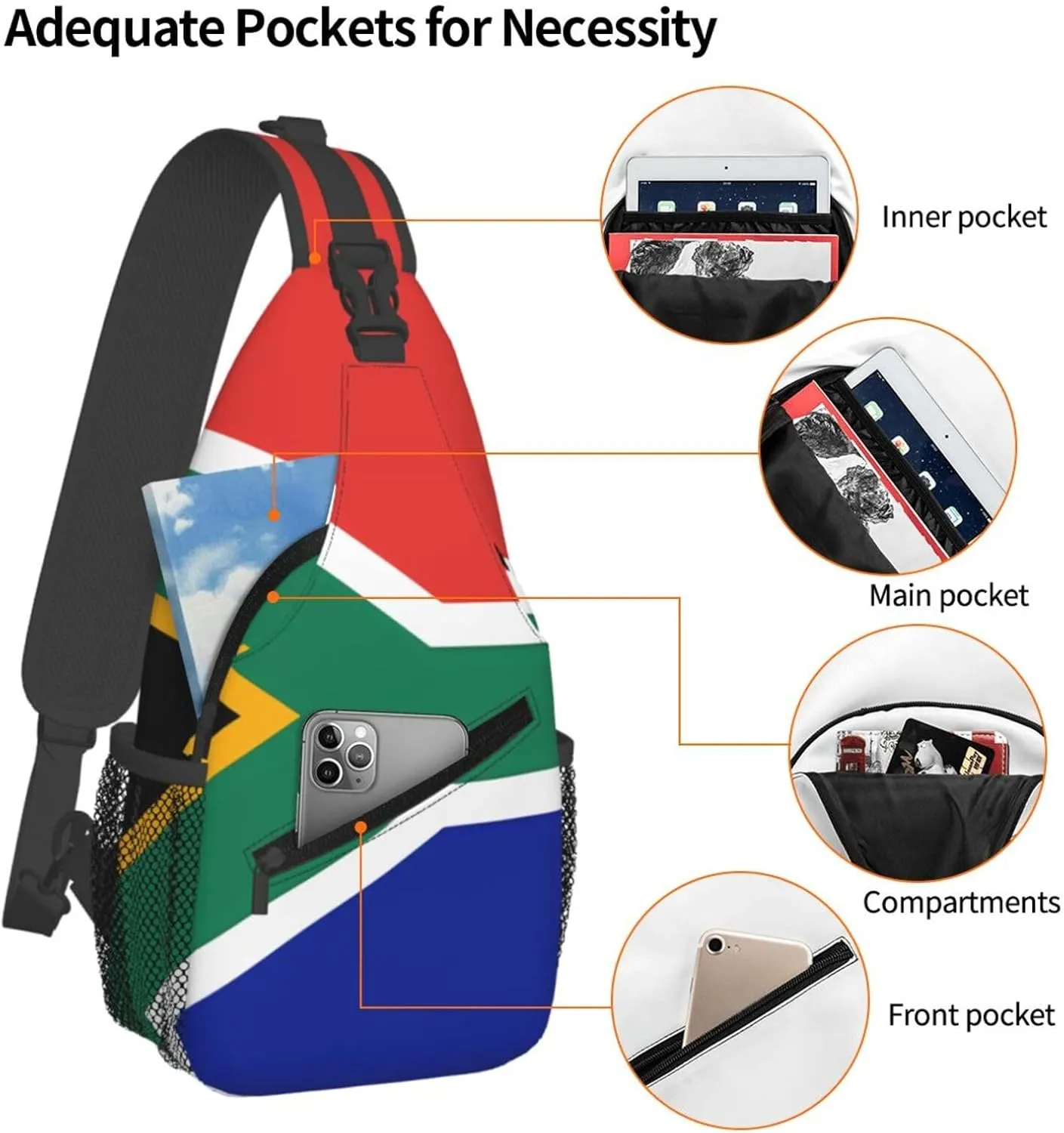 Cross Chest Bag Diagonally Sling Backpack Crossbody Shoulder Bag Surfboard Sling Bag Travel Hiking Daypack