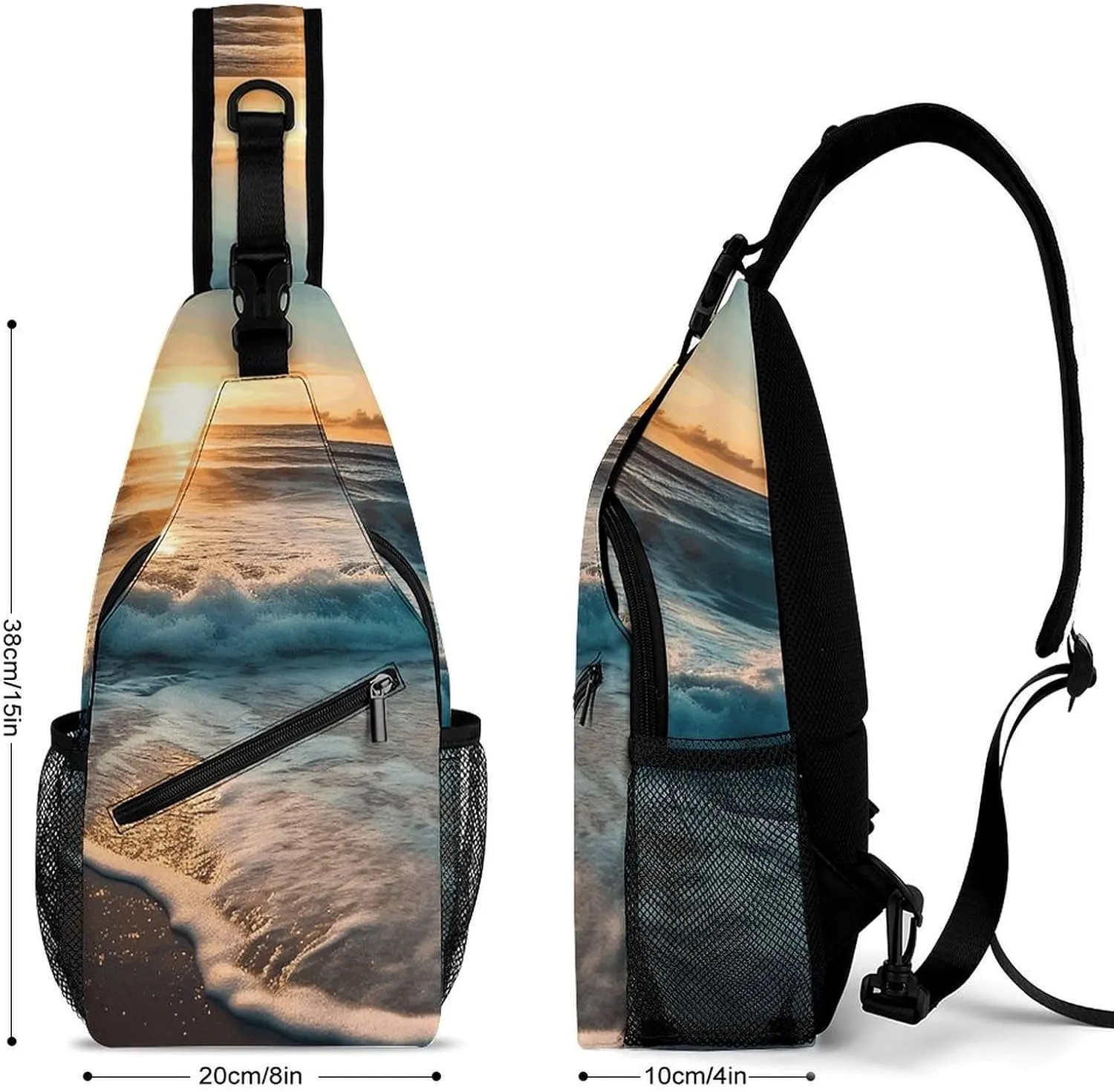 Crossbody Bag for Women Men Chest Bag Ocean Shell Art Sling Bag Crossbody Shoulder Bag Sling Backpack