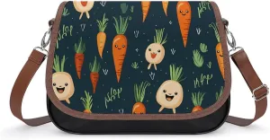 Crossbody Bags for Women Shoulder Bag Leather Handbag Happy Carrot Messenger Bag Office Work Bag