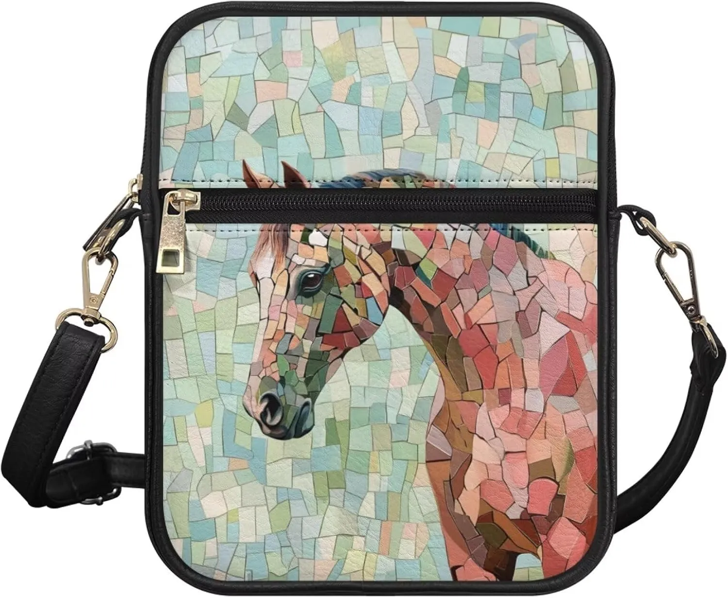 Crossbody Bags for Women Travel Abstract Art Shoulder Bag Leather Messenger Purse
