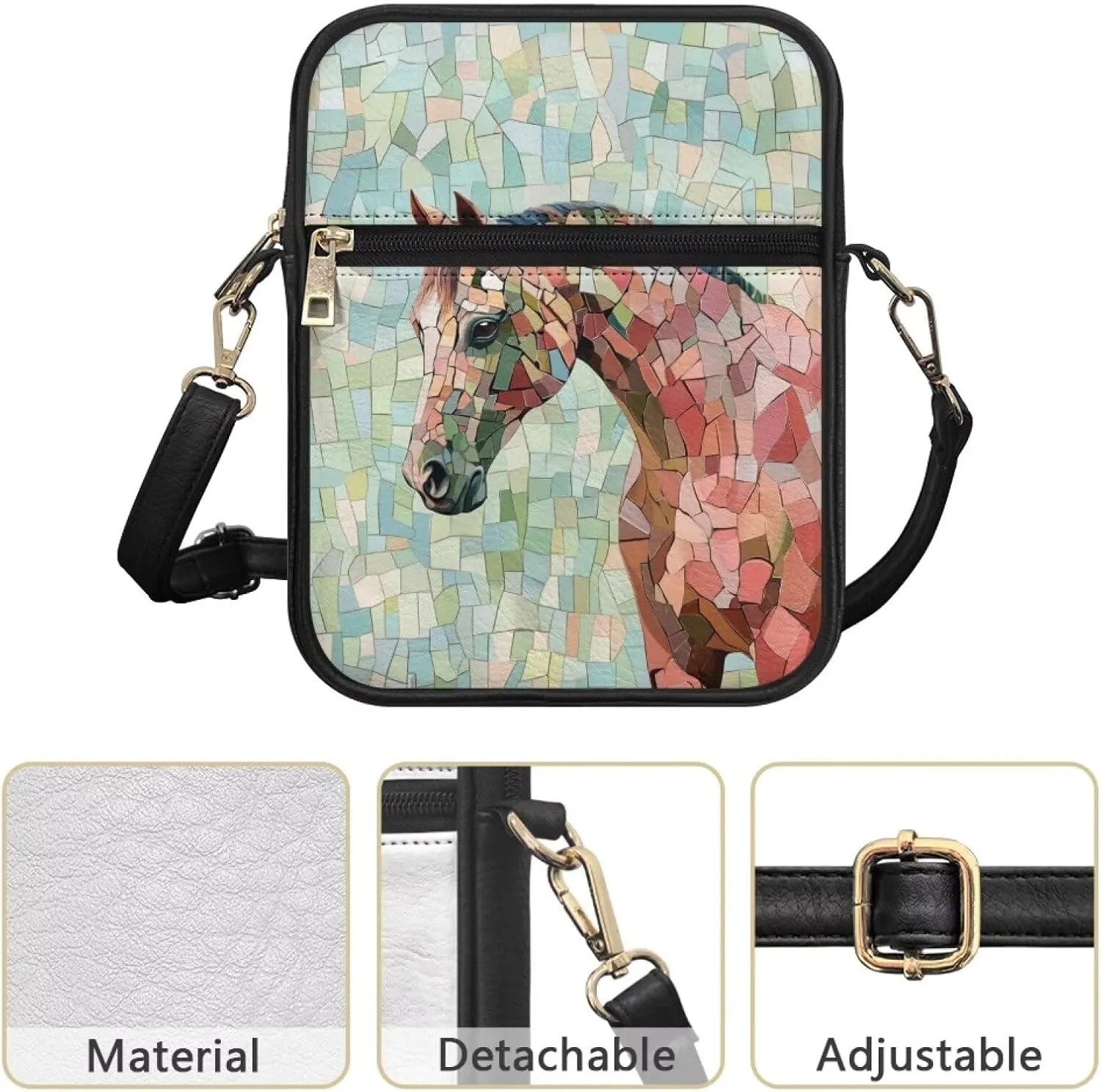 Crossbody Bags for Women Travel Abstract Art Shoulder Bag Leather Messenger Purse