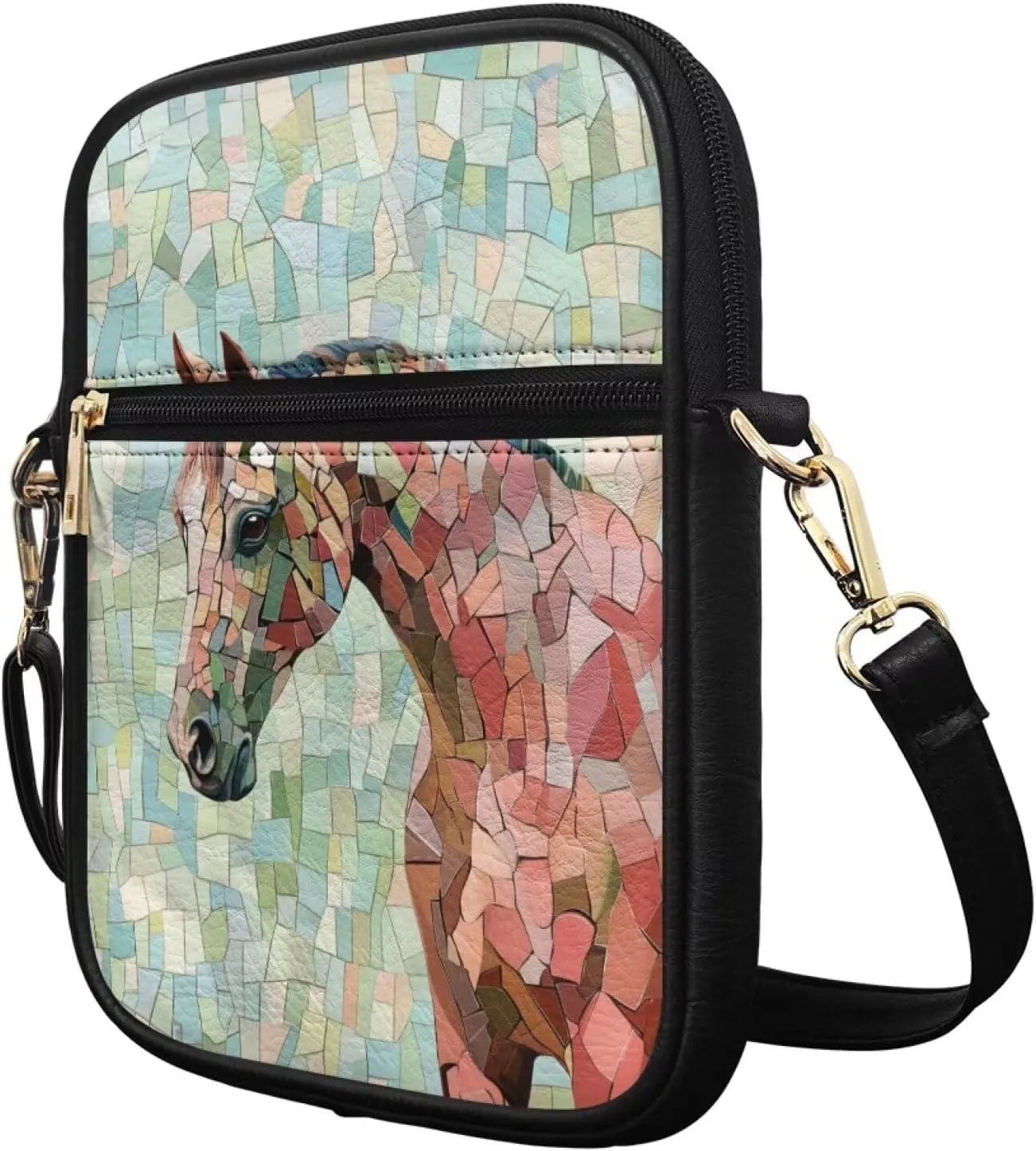 Crossbody Bags for Women Travel Abstract Art Shoulder Bag Leather Messenger Purse