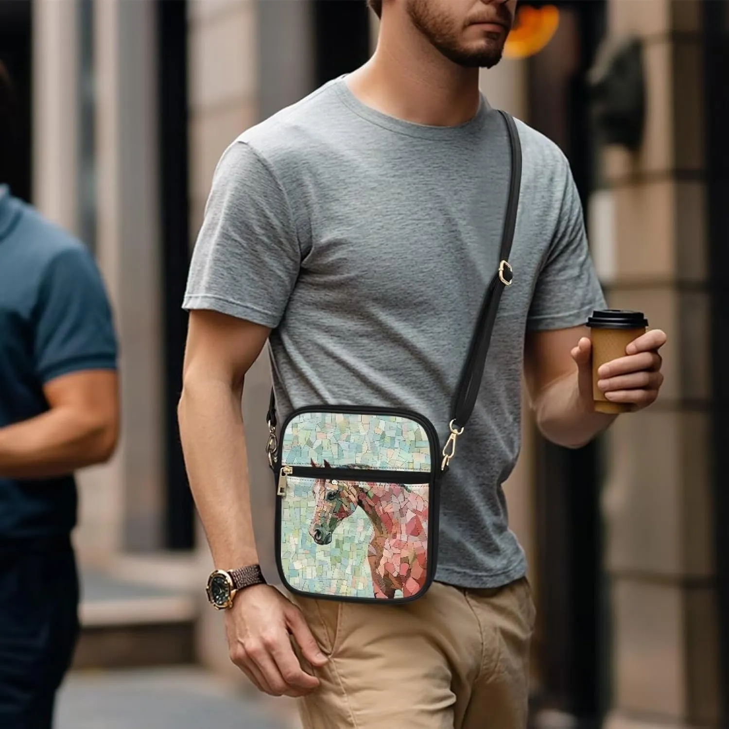 Crossbody Bags for Women Travel Abstract Art Shoulder Bag Leather Messenger Purse