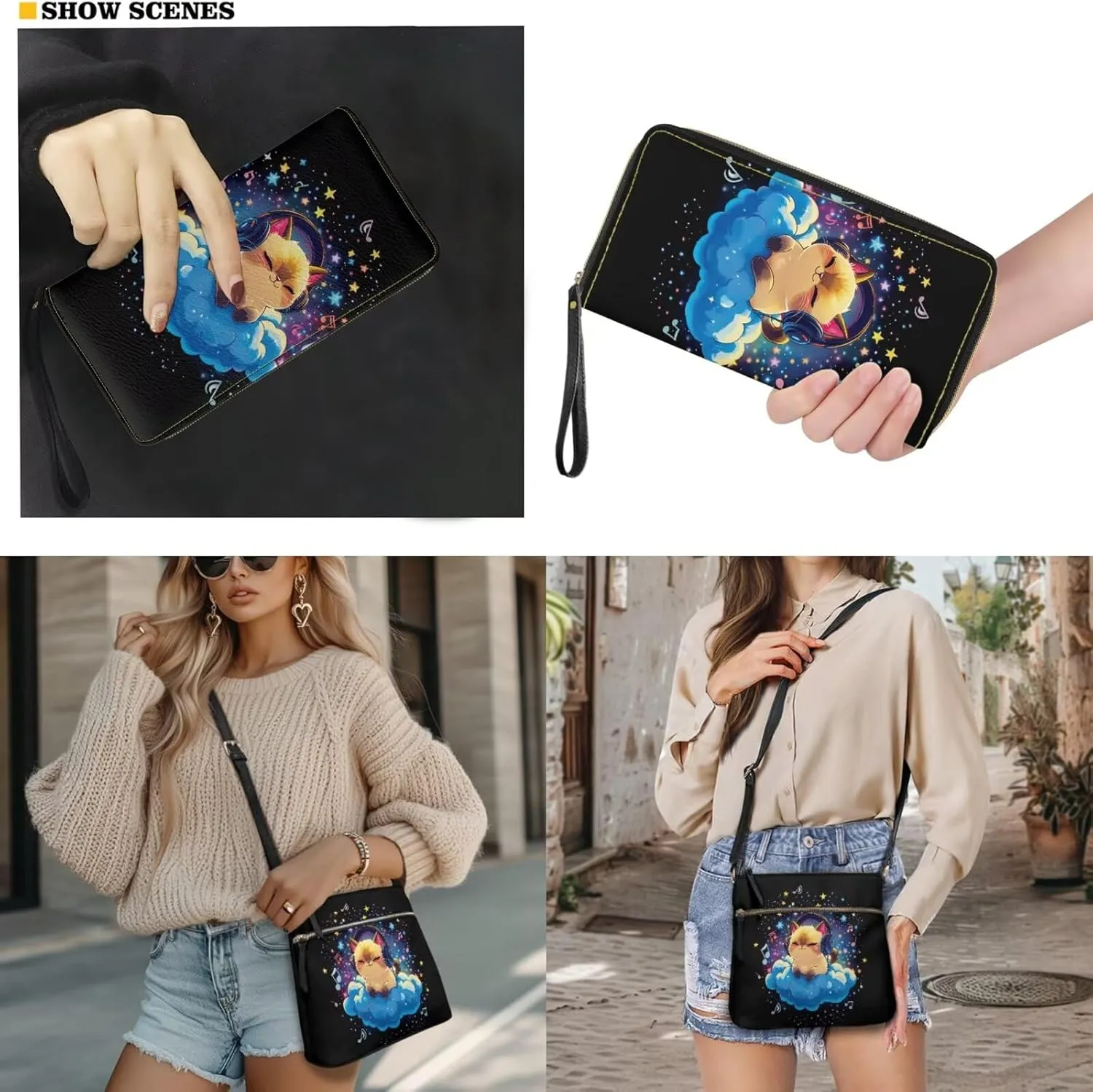 Crossbody Purses 2Pcs, Fashion Crossbody Messenger Bags with a Small Wallet Portable Easy to Carry for Travel