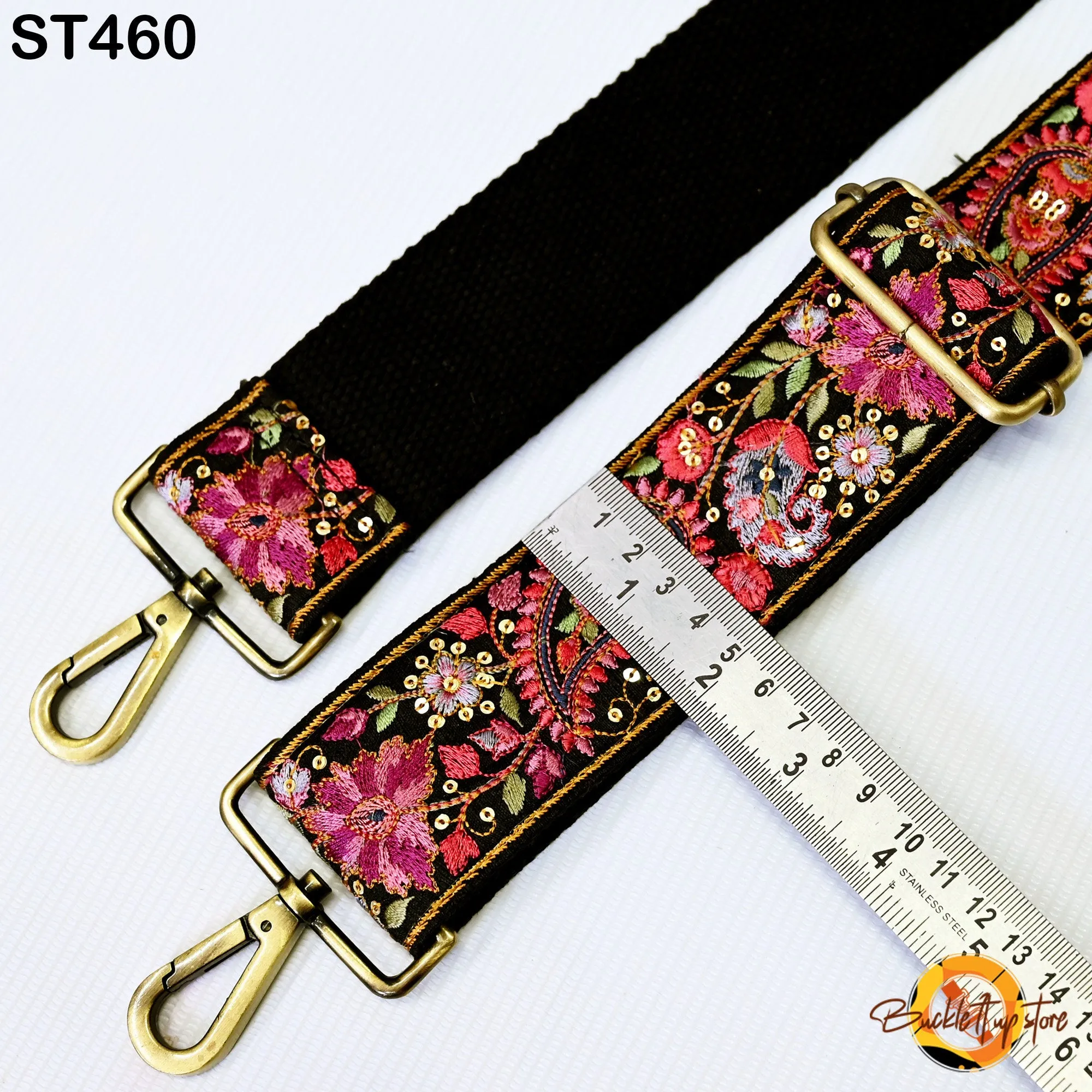 Crossbody Strap for Purses Handbag Boho Bag Strap Floral Embroidery Replacement Strap Boho Guitar Strap Gift for her Embroidered Purse Strap