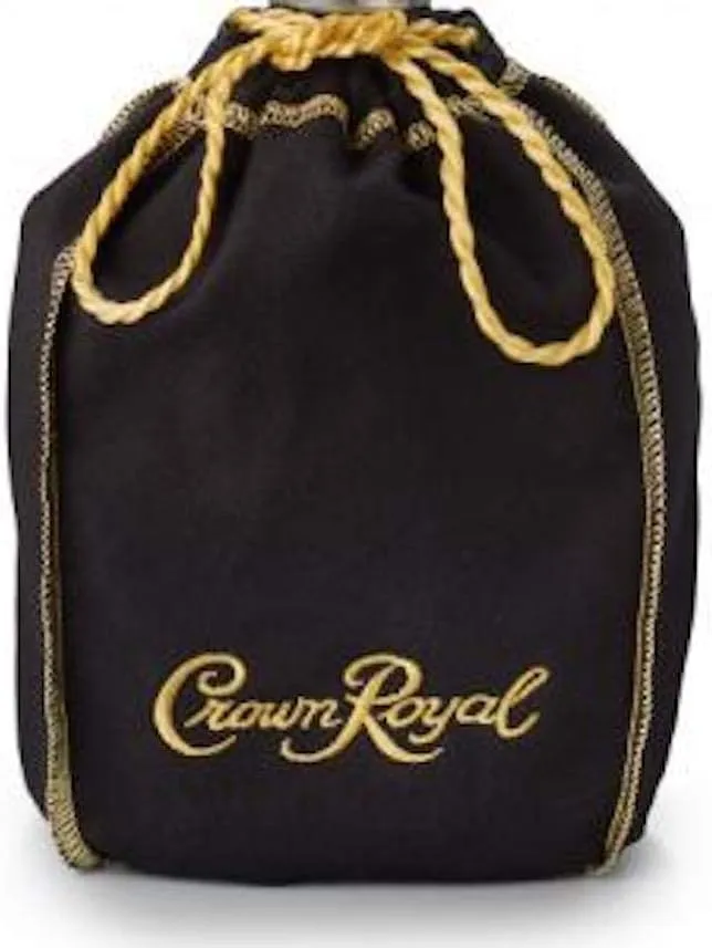 Crown Royal Black Bag w/Gold Drawstring Storage Gift Bag Shiftboot Carrying Dice or Games Fabric for Sewing