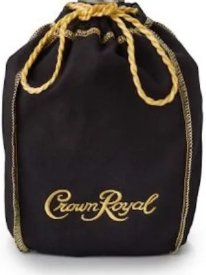 Crown Royal Black Bag w/Gold Drawstring Storage Gift Bag Shiftboot Carrying Dice or Games Fabric for Sewing