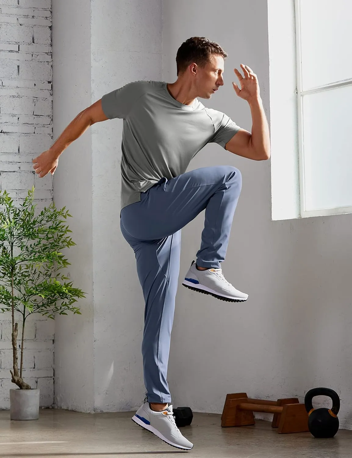 CRZ YOGA 4-Way Stretch Athletic Pants for Men 30" Workout Lounge Casual Work Jogger with Zip Pocket