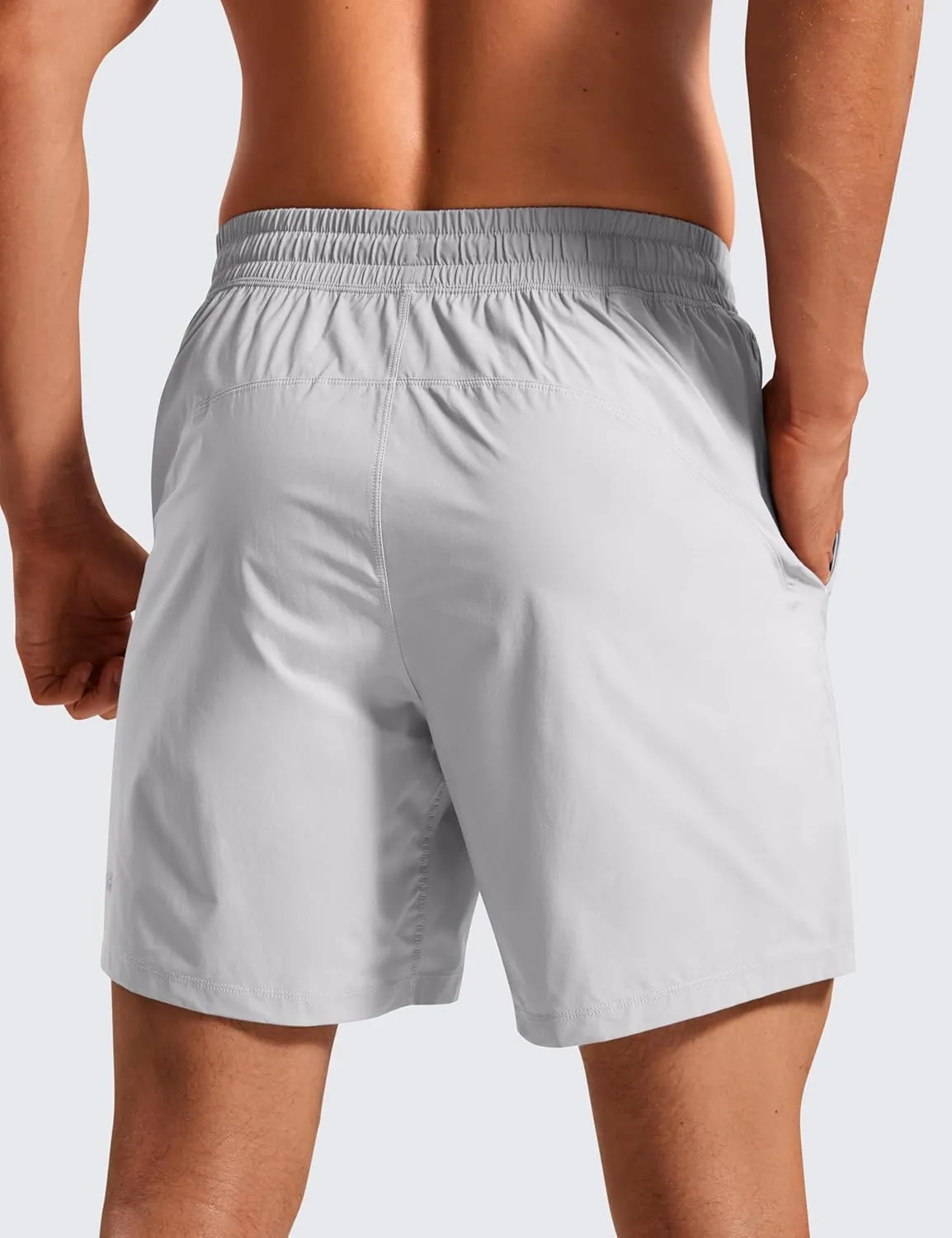 CRZ YOGA Casual Workout Mens Shorts 7 Inch Lightweight Quick Dry for Gym Athletic with Zipper Pocket