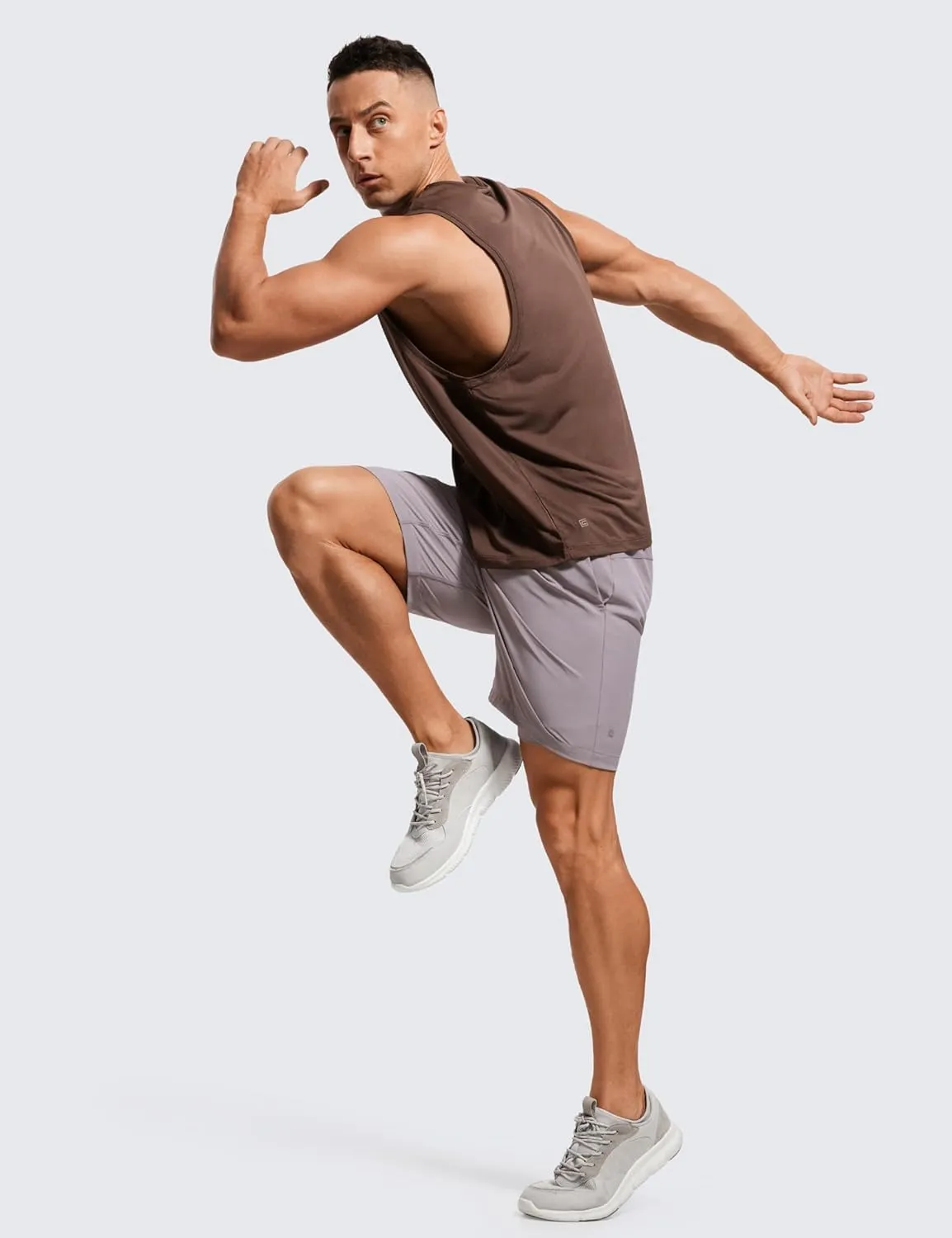 CRZ YOGA Men's 2 in 1 Running Shorts with Liner - 7'' Quick Dry for Workout Sports Athletic with Pockets