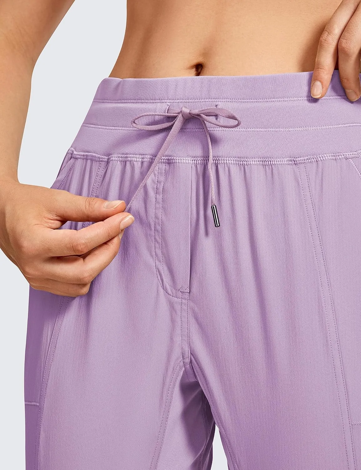 CRZ YOGA Womens Casual 7/8 Pants 25"- Lightweight Workout Outdoor Athletic Track Travel Lounge Joggers Pockets
