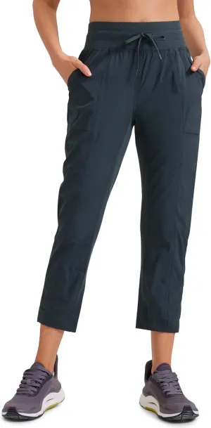 CRZ YOGA Womens Casual 7/8 Pants 25"- Lightweight Workout Outdoor Athletic Track Travel Lounge Joggers Pockets