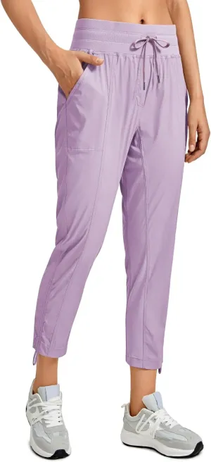 CRZ YOGA Womens Casual 7/8 Pants 25"- Lightweight Workout Outdoor Athletic Track Travel Lounge Joggers Pockets