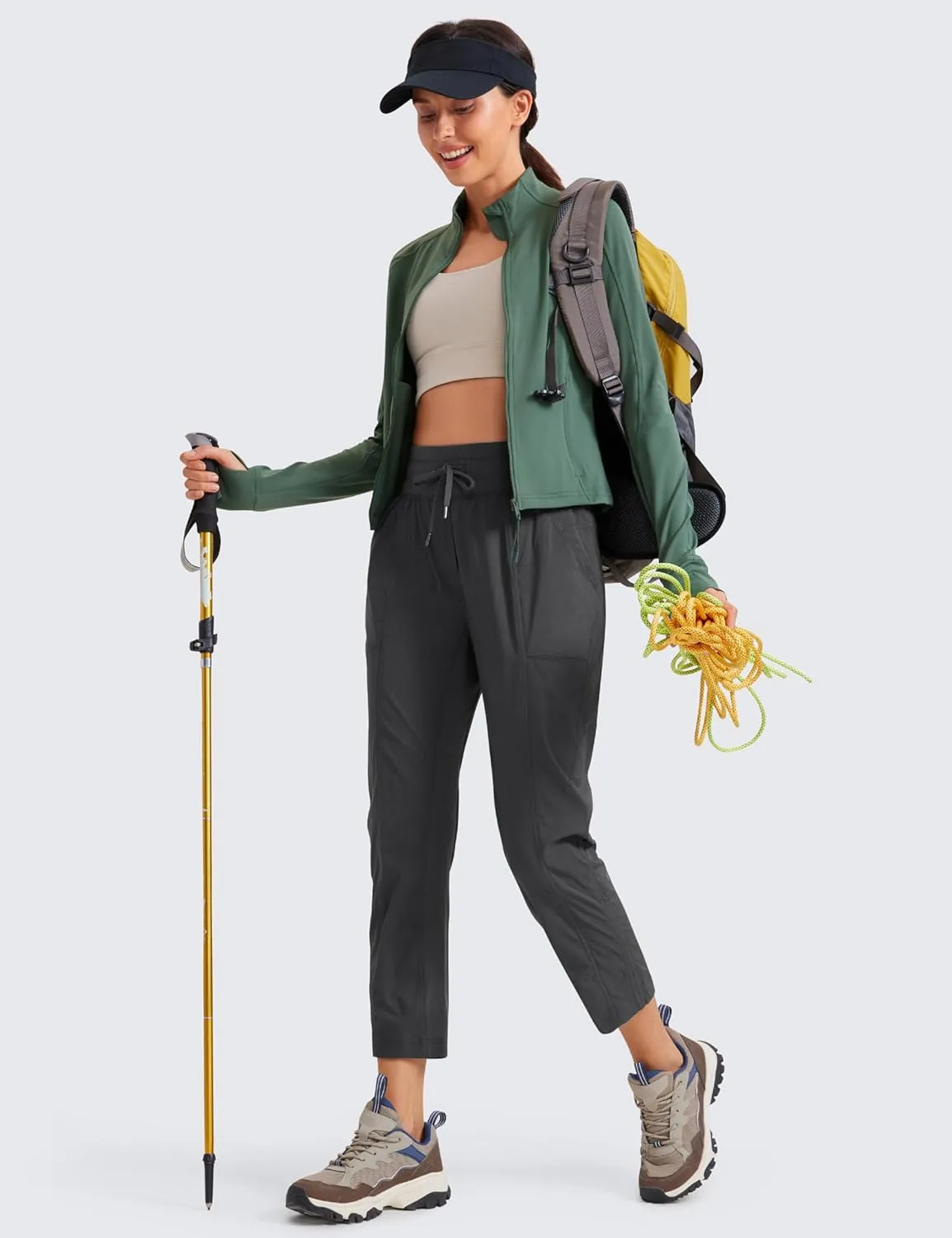CRZ YOGA Womens Casual 7/8 Pants 25"- Lightweight Workout Outdoor Athletic Track Travel Lounge Joggers Pockets